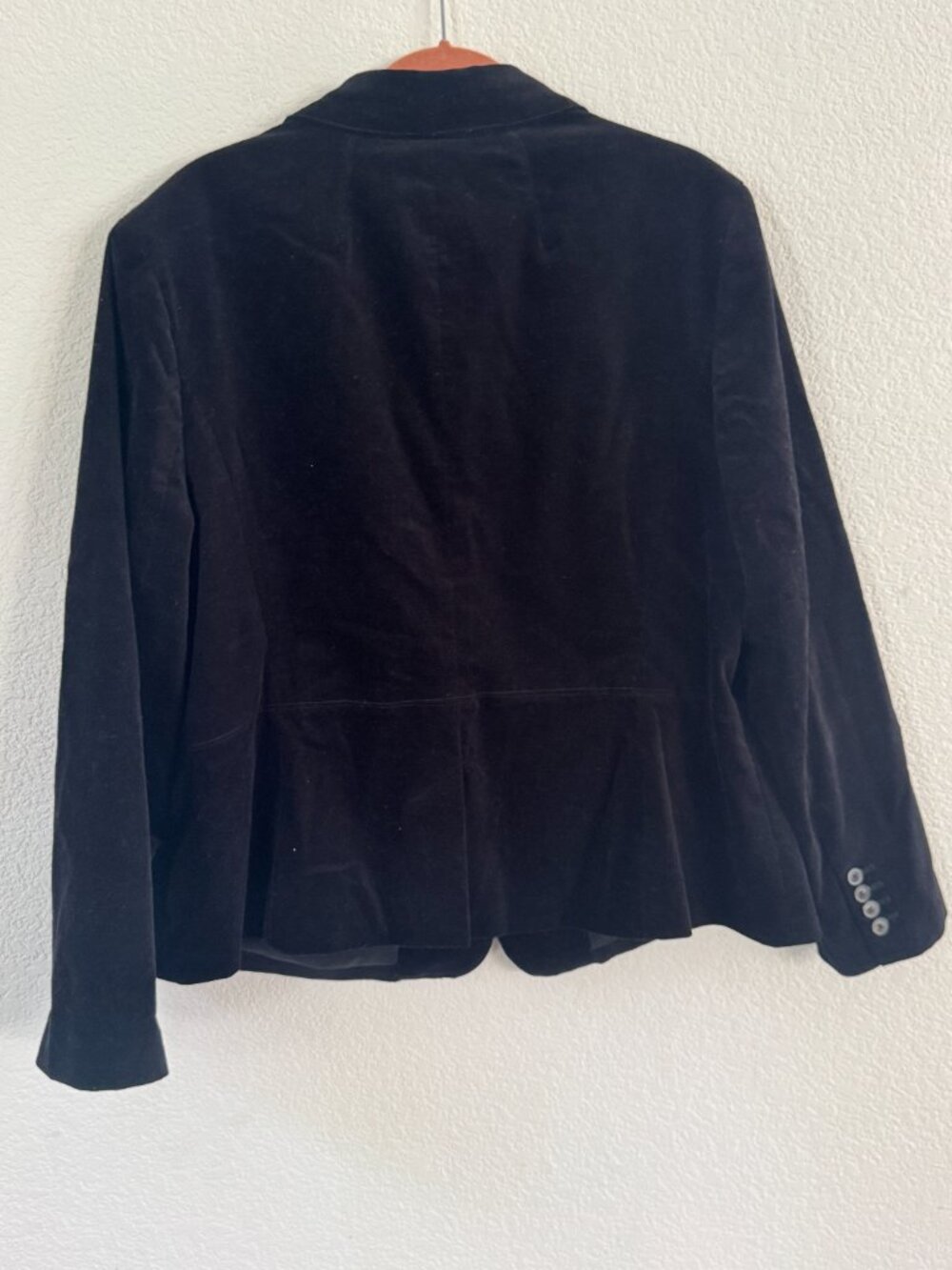 TALBOTS VELVET BLAZER BLACK ONE BUTTON SIZE 20W - Picture 5 of 6